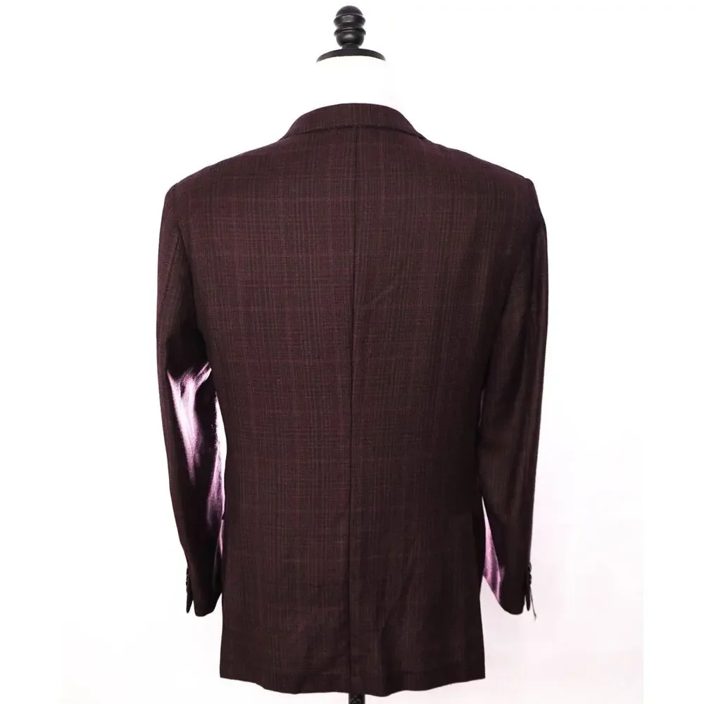$3,290 ZEGNA - Burgundy Crosshatch 